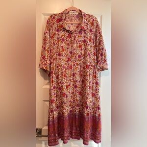 Natural Life Becca Mini Dress - Pink Floral Border